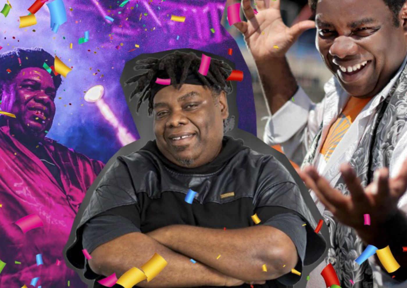 Num trio: Serjão Loroza - MC Théo - Gêmeos do Samba - Yara Vellascos - Bloco Percussivo Chove na Barra fazendo o esquenta