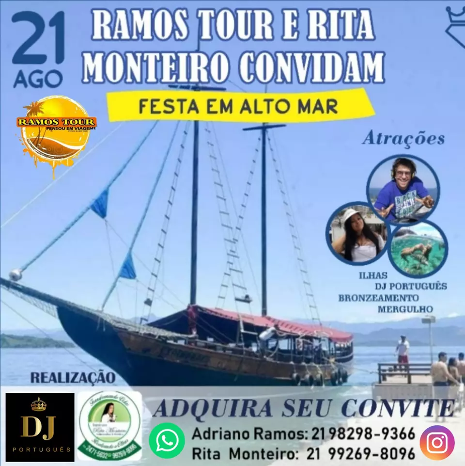 Festa em Alto Mar de Angra com Dj Português.